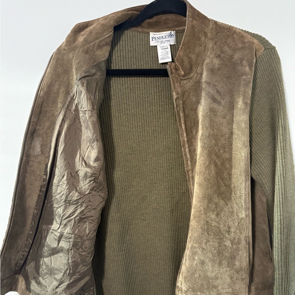 Pendleton Brown And Olive Leather Jacket - image 8